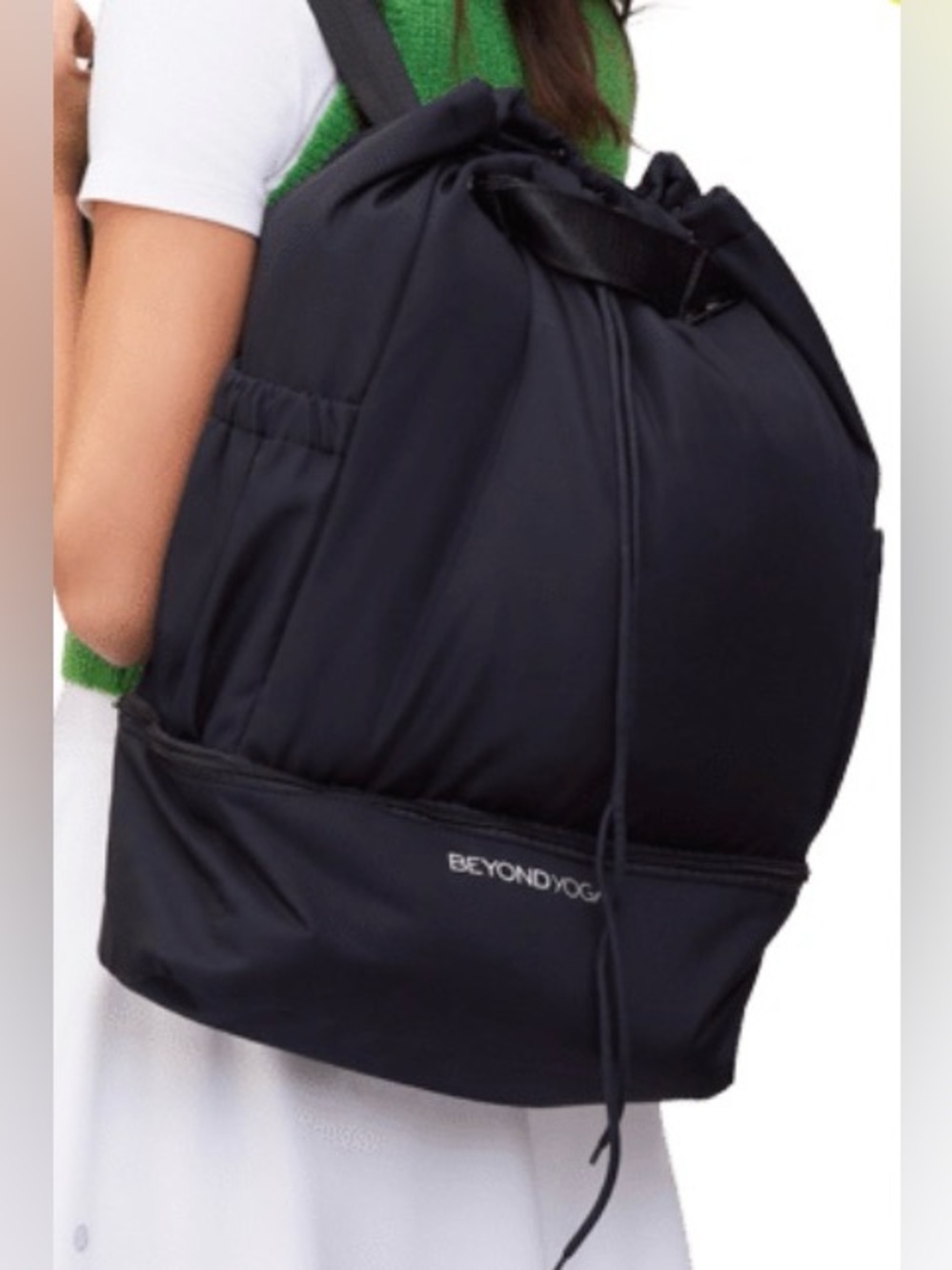 Beyond Yoga Convertible Gym Bag Black Puffer Tote Backpack NWT